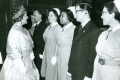 Queen Elizabeth the Queen Mother meets district nurses at St James' Palace, 1965.